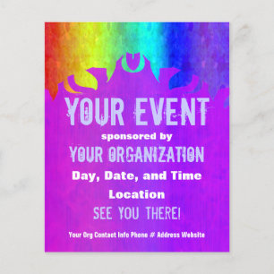 Soft Rainbow Flaming Event Flyer