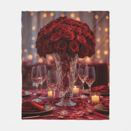 Soft Red Rose Cozy Valentine Romantic Warm Blanket Fleecedecke