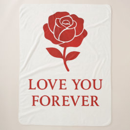 Soft Red Rose Forever Cozy Romantic Valentine day  Sherpadecke