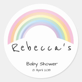 Soft Regenbogen Babydusche Runder Aufkleber