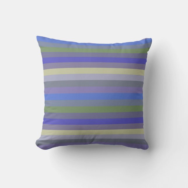 Soft Retro Rainbow Horizontal Stripes Kissen (Vorderseite)