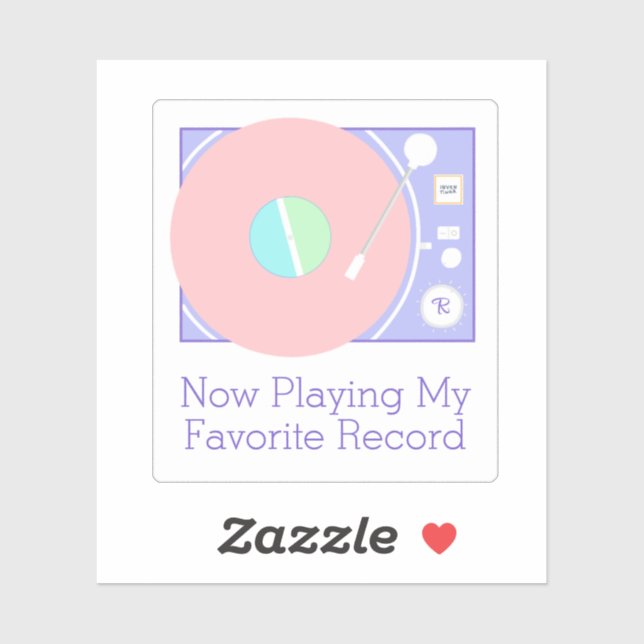 Soft Retro Vinyl Vibes Classic Record Player Aufkleber (Blatt)