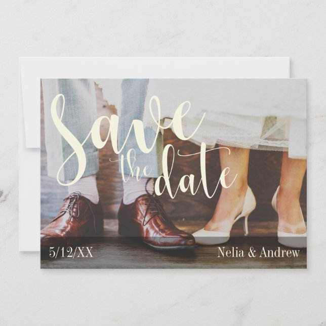 Soft Romantic Foto Typografie 30 Save the Date 2 (Vorderseite)