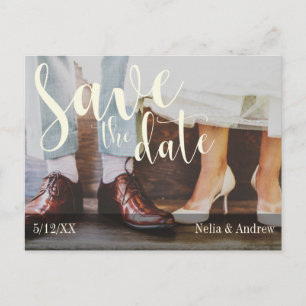 Soft Romantic Foto Typografie 30 Save the Date 2b Ankündigungspostkarte