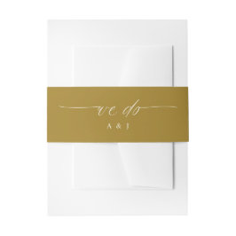 Soft Romantic wir tun Gold und Creme Hochzeit Einladungsbanderole