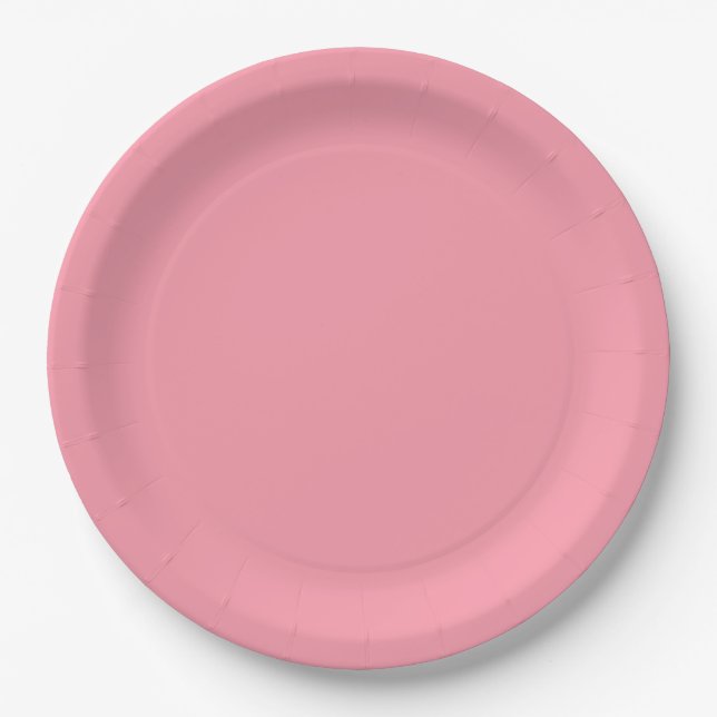 Soft rosa Solid Colors Pappteller (Vorderseite)