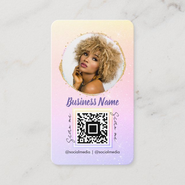 Soft Rose Gold Glitzer Feminin Social Media Girl Visitenkarte (Vorderseite)