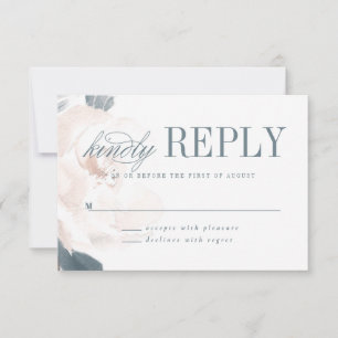 Soft rose Peony Mariage carte RSVP
