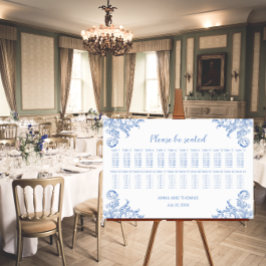 Soft Royal Blue Watercolor Blühend Sitzkarte Poster