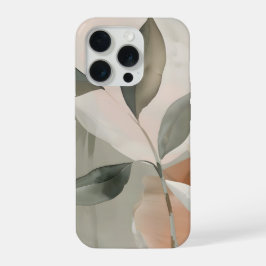 Soft Sage & Blush Abstract Botanical Art iPhone 15 Pro Hülle