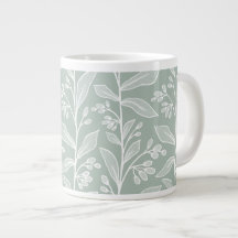Soft Sage Green Botanical Florals and Leaves Art