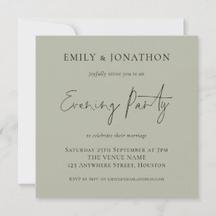 Soft Sage Wedding Abend Party laden Mitteilungskarte