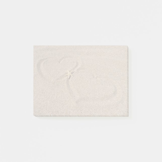 Soft Sand Hearts Post-it Klebezettel (Vorderseite)