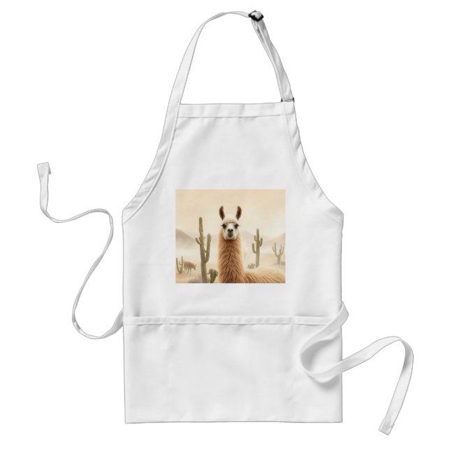 Soft Sand Llama mit Cactus Flow Schürze (Vorne)