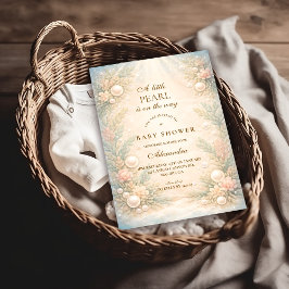 Soft Seaside Pearl Storybook Baby Shower Einladung