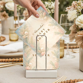 Soft Seaside Pearl Storybook Baby Shower Serviette