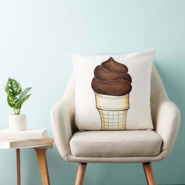 Soft Serve Chocolate Ice Cream Cone Scoop Shop Kissen (Stuhl )