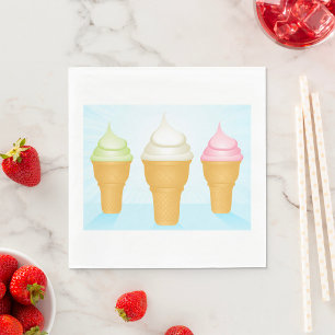 Soft servieren Ice Cream Cones Spaß Sommerabend Serviette