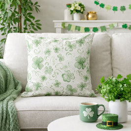 Soft Shamrock Whispers in Sage Green Kissen