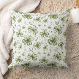 Soft Shamrock Whispers in Watercolor Green Kissen