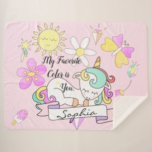Soft Sherpa Sleepy Unicorn Name Blanken Sherpadecke
