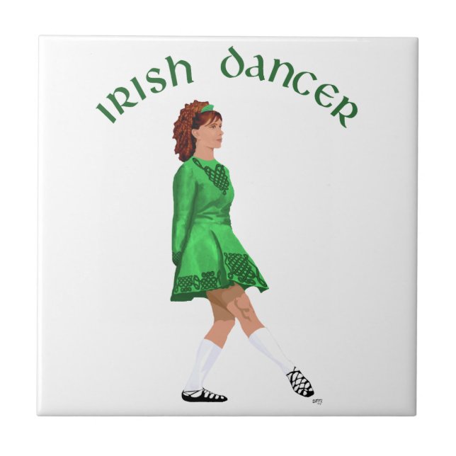 Soft Shoe Irish Dancer in Green Fliese (Vorderseite)