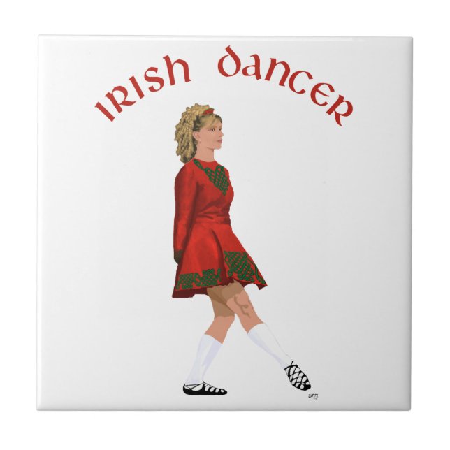 Soft Shoe Irish Dancer in Red Fliese (Vorderseite)