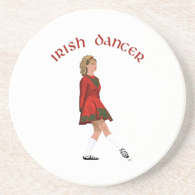 Soft Shoe Irish Dancer in Red Sandstein Untersetzer (Vorne)