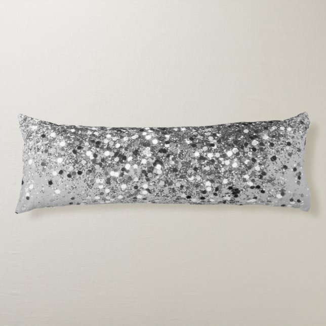 Soft Silver Grauer Glitzer #1 Seitenschläferkissen (Vorderseite)
