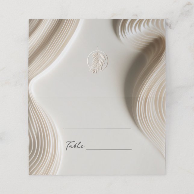 Soft-Skulpturen Elfenbeinhochzeit Platzkarte (Außenseite Aufgefaltet)
