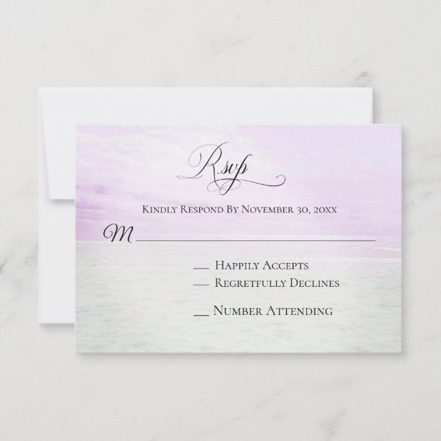 *~* Soft Sky Beach Sea Sand    FotoWedding RSVP Karte (Vorderseite)