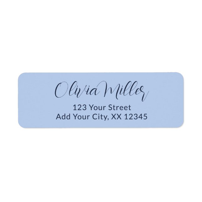 Soft Sky Blue - Elegant Address Label (Vorne)