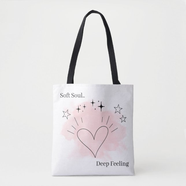 Soft Soul Deep Feeling Personalized Tote Bag Tasche (Vorderseite)