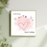Soft Soul Wall Art – Modern Aesthetic Home Decor Poster<br><div class="desc">Bring a gentle, heartfelt touch to any room with this Soft Soul wall art, featuring a radiant line art heart surrounded by delicate doodle lines, stars, and sparkles on a soft peach watercolor spot. Perfect for bedroom, living room, office, or cozy spaces, this modern, minimalist artwork adds elegance and emotional...</div>