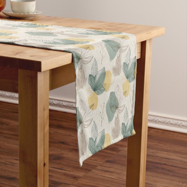 Soft Spring Botanical Table Runner Kurzer Tischläufer (Beispiel)