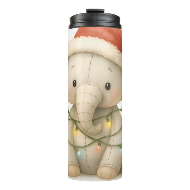 Soft Stitches Elephant Christmas Thermal Tumbler Thermosbecher (Vorderseite)