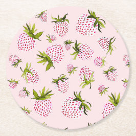 Soft Strawberries - Berry Sweet Runder Pappuntersetzer