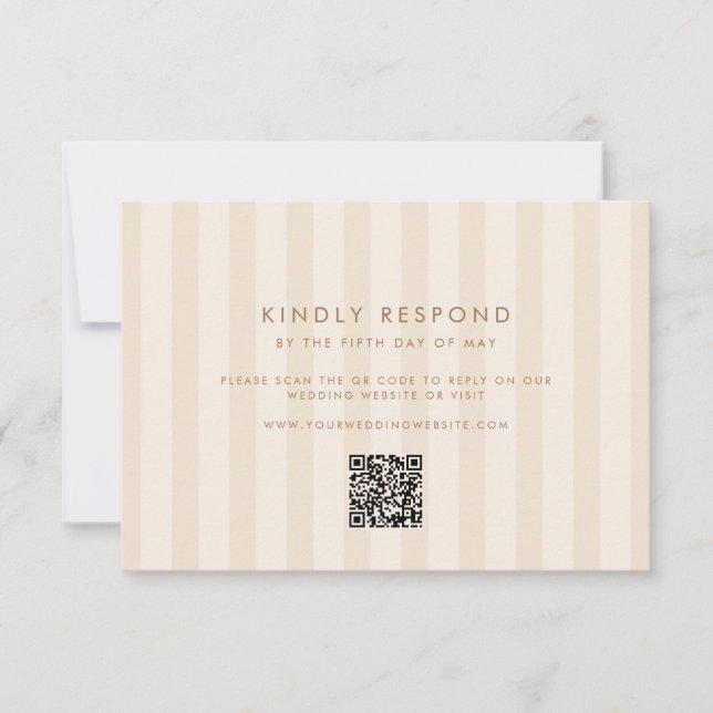 Soft Stripes Wedding RSVP Karte (Vorderseite)
