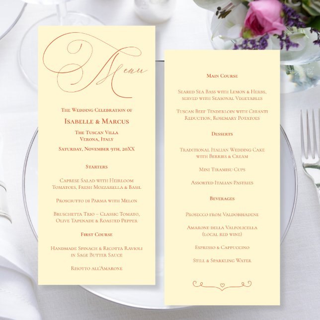Soft Sunset Hues Wedding Menu Menükarte (Soft Sunset Hues Wedding Menu)