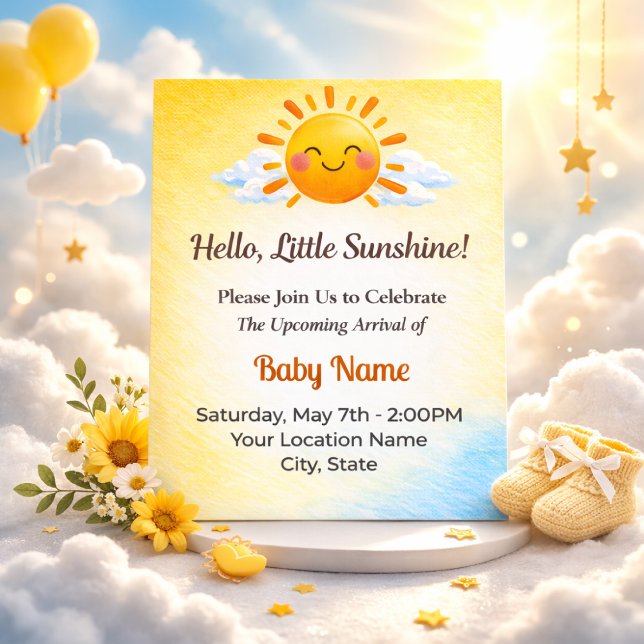 Soft Sunshine Baby Shower Einladung (Von Creator hochgeladen)