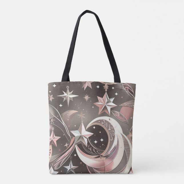 Soft Taupe Rose Moon Warm Neutral Aesthetic Tasche (Rückseite)