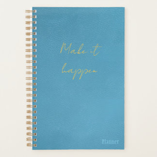 Soft Teal Vegan Leather Make It Happen Planner Planer