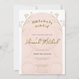 Soft Teddy Bear Baby Shower Invitation