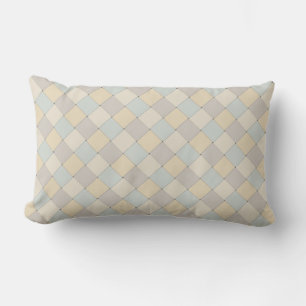 Soft Tones Woven Diagonal Tiles Lendenkissen