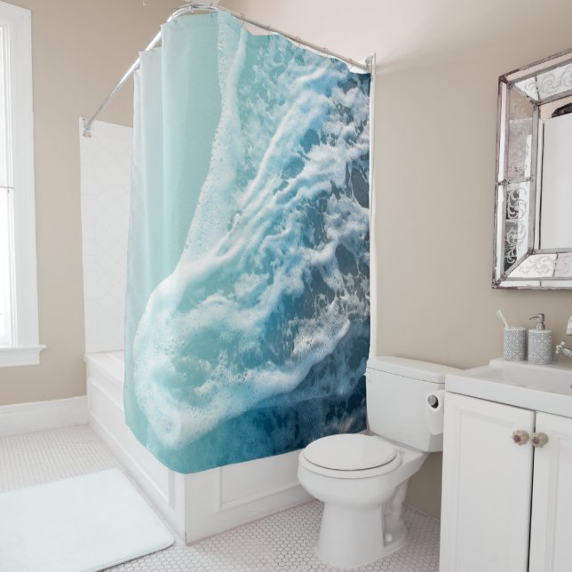 Soft Turquoise Ocean Dream Waves #3 #water #decor  Duschvorhang (Beispiel)