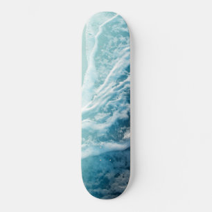 Soft Turquoise Ocean Dream Waves #3 #water #decor  Skateboard
