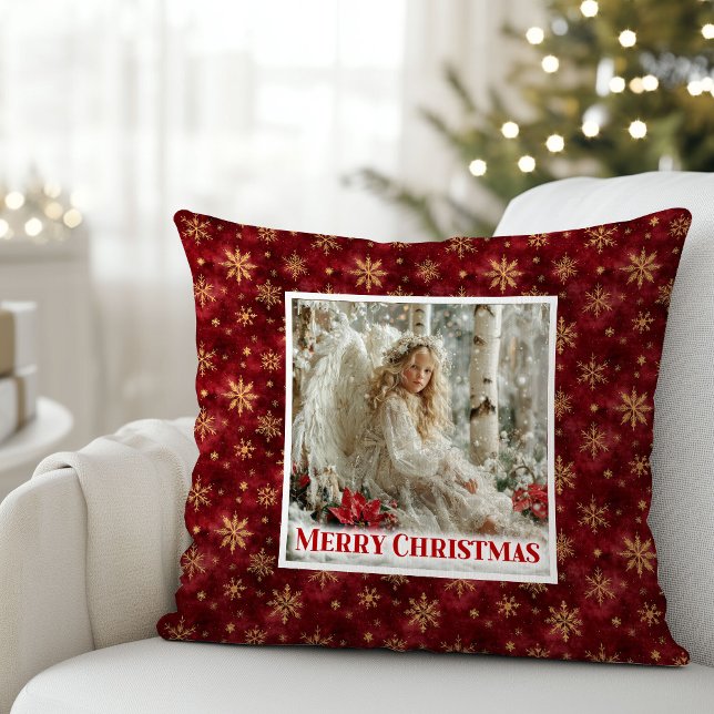 Soft Victorian Angel Art Red and Gold Gift Pillow Kissen (Soft Victorian Angel Art Red and Gold Gift Pillow)