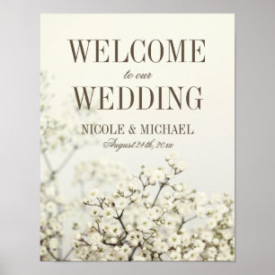 Soft Vintage Baby's Breath Mariage Affiche de bien