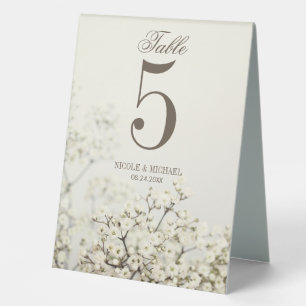Soft Vintage Gipskraut-Hochzeitnummer Tischaufsteller