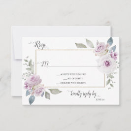 Soft Violet Lavendel Lila Gold Rose UAWG RSVP Karte
